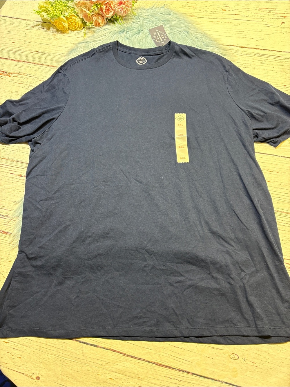 NWT St. John's Bay Navy Blue Crew Neck T-Shirt Short Sleeve Sz 3XL